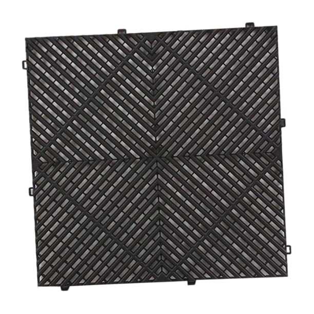 Baldosa de Piso Antideslizante Módulo de Baldosa de Drenaje Esterilla Modular de Unión Fácil Tapete de Amortiguación para Zonas Húmedas en PP Sólido a Negro