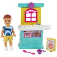Barbie Skipper Babysitters Inc. Juego De Accesorios Con Muñeca Pequeña Para Niños Pequeños Y Juego De Cocina, Caja De Mezcla De Postres, Cuenco Y Cuchara, Regalo Para Niños De 3 A 7 Años, Blanco