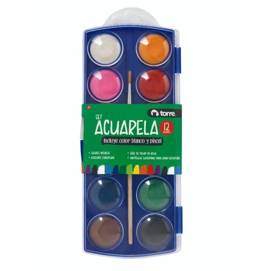 Acuarela 12 Colores Torre