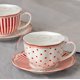 thumbnail image 3 of Taza y platillo para té y café Grace Teaware Red Dot Stripes, 3 of 5
