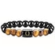 thumbnail image 1 of Natural Tiger Eye Stone 26 Letters Obsidian Elastic Rope Bracelet For Men, 1 of 5
