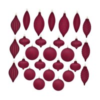 Magideal - 27 Piezas Bolas De Navidad Bolas Colgantes Para Árbol De Navidad Suministros Para Fiestas Adornos Navideños Decoraciones Navideñas Para El Hogar Árbol Rojo