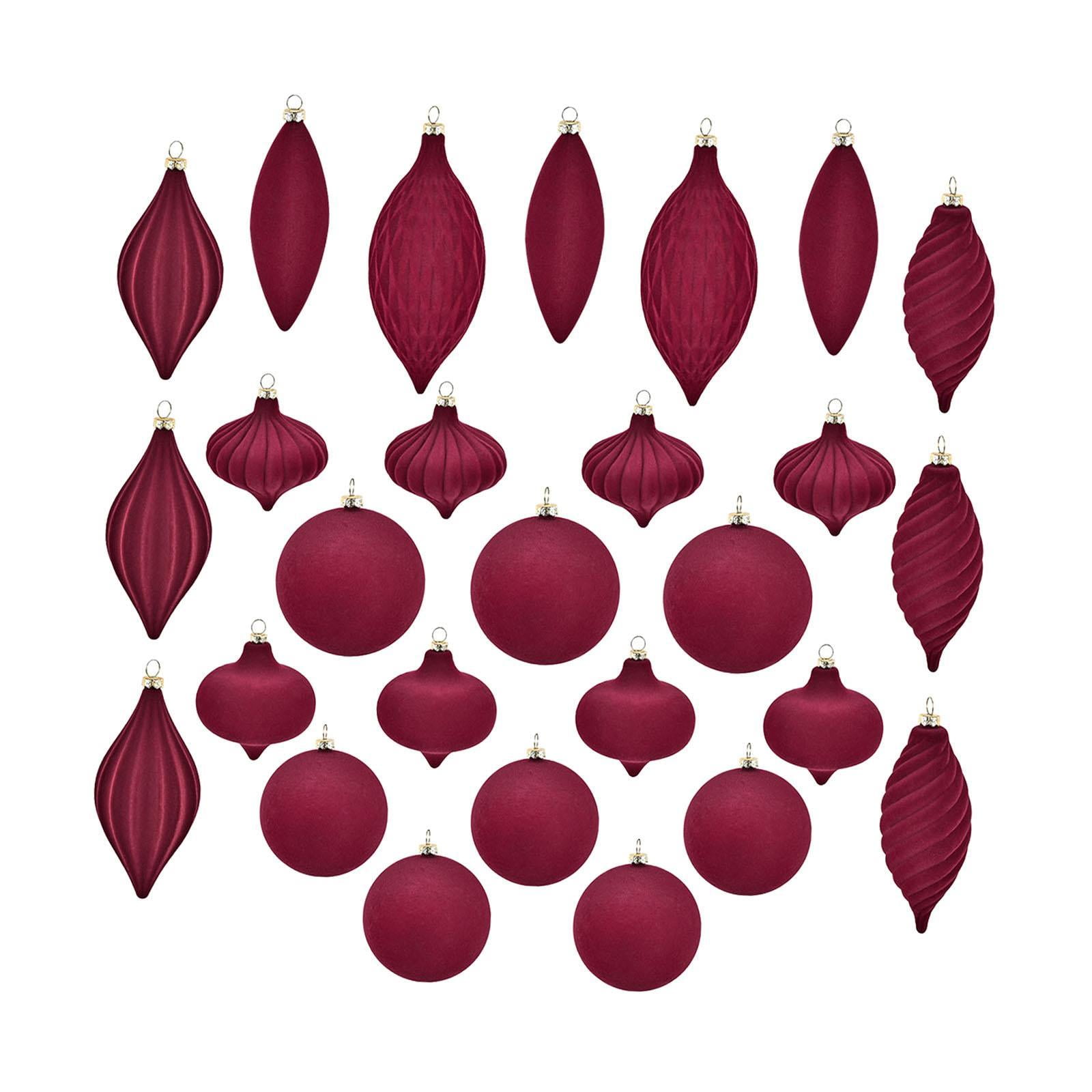 Magideal - 27 Piezas Bolas De Navidad Bolas Colgantes Para Árbol De Navidad Suministros Para Fiestas Adornos Navideños Decoraciones Navideñas Para El Hogar Árbol Rojo