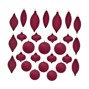 Magideal - 27 Piezas Bolas De Navidad Bolas Colgantes Para Árbol De Navidad Suministros Para Fiestas Adornos Navideños Decoraciones Navideñas Para El Hogar Árbol Rojo