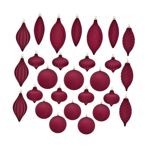 Magideal - 27 Piezas Bolas De Navidad Bolas Colgantes Para Árbol De Navidad Suministros Para Fiestas Adornos Navideños Decoraciones Navideñas Para El Hogar Árbol Rojo