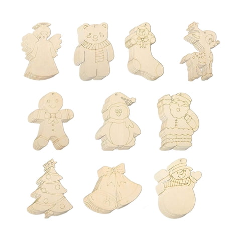 Bothyi - Colgante De Madera Navideño, Adornos Colgantes De Madera Navideños Para Puerta De Balcón, Hogar, 60 Uds.