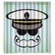 thumbnail image 1 of Cortina de ducha de Capitán con bigote divertido y gafas, juego de cortina de baño con ganchos, tamaño 60 x 72 pulgadas, 1 of 3
