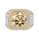 thumbnail image 1 of 1 Quilate Moissanite Rings para Hombre Color D VVS1 Corte Redondo Anillos de Diamante Azul Negro Verde Moissanite Anillos de Compromiso para Hombre con Certificado, 1 of 7