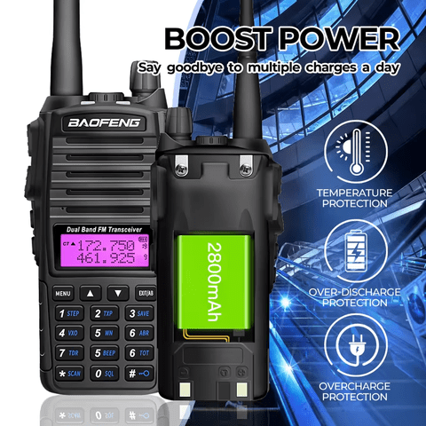 Baofeng Uv - 82 Walkie - Talkie Profesional Portátil De Doble Frecuencia Vhf / Uhf, Alta Potencia, Larga Vida Útil De La Batería, Audio Claro, Señal Estable, Para Uso Profesional Y Personal