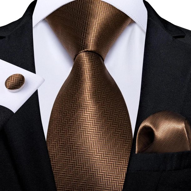 Corbatas Seda Hombres, Paño Y Colleras. Modelos De Un Tono marron Talla Única
