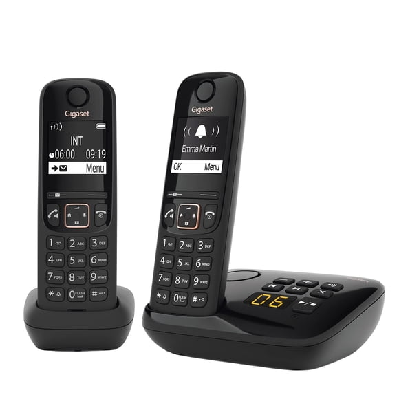 Teléfonos inalámbricos Gigaset A694A Duo con contestador automático negro