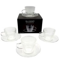 Glasso - Set 4 Tazas Con Plato Espresso