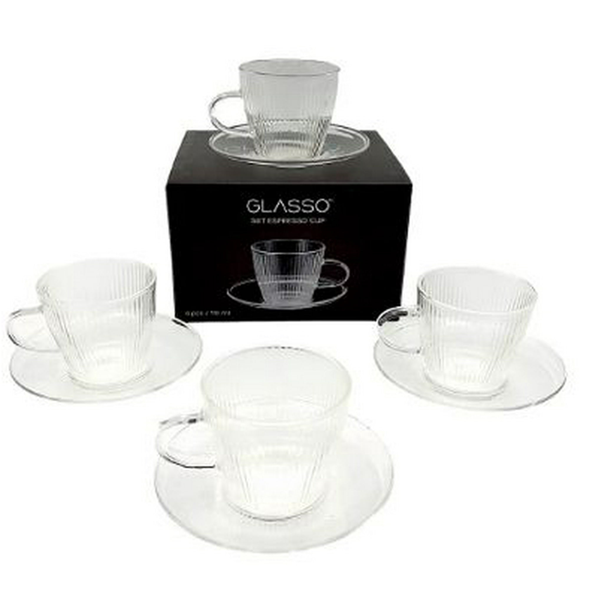 Glasso - Set 4 Tazas Con Plato Espresso