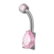 thumbnail image 1 of Clicker Ombligo Anillos Accesorio De Moda Diamantes De Imitación Ombligo Piercing Aro Rosa, 1 of 5