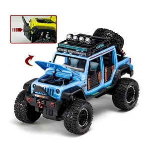 Total Click - Juguete Auto Jeep Wrangler A Escala 1:24 Azul Infnatil