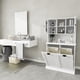 thumbnail image 3 of Two-Compartment Tilt-Out Dirty Laundry Basket Tall Bathroom Cabinet with 2 Adjustable Shelves-White, 3 of 3