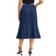 thumbnail image 3 of INSPIRE CHIC Falda Midi de Mezclilla para Mujer Cintura Alta con Dobladillo de Cola de Pescado Falda de Jean Acampanada Azul Oscuro L, 3 of 6