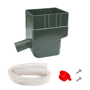 Ioensy - Sistema De Recolección De Agua De Lluvia Drenaje De Canalón De Patio Con Manguera Colector De Agua De Lluvia Verde