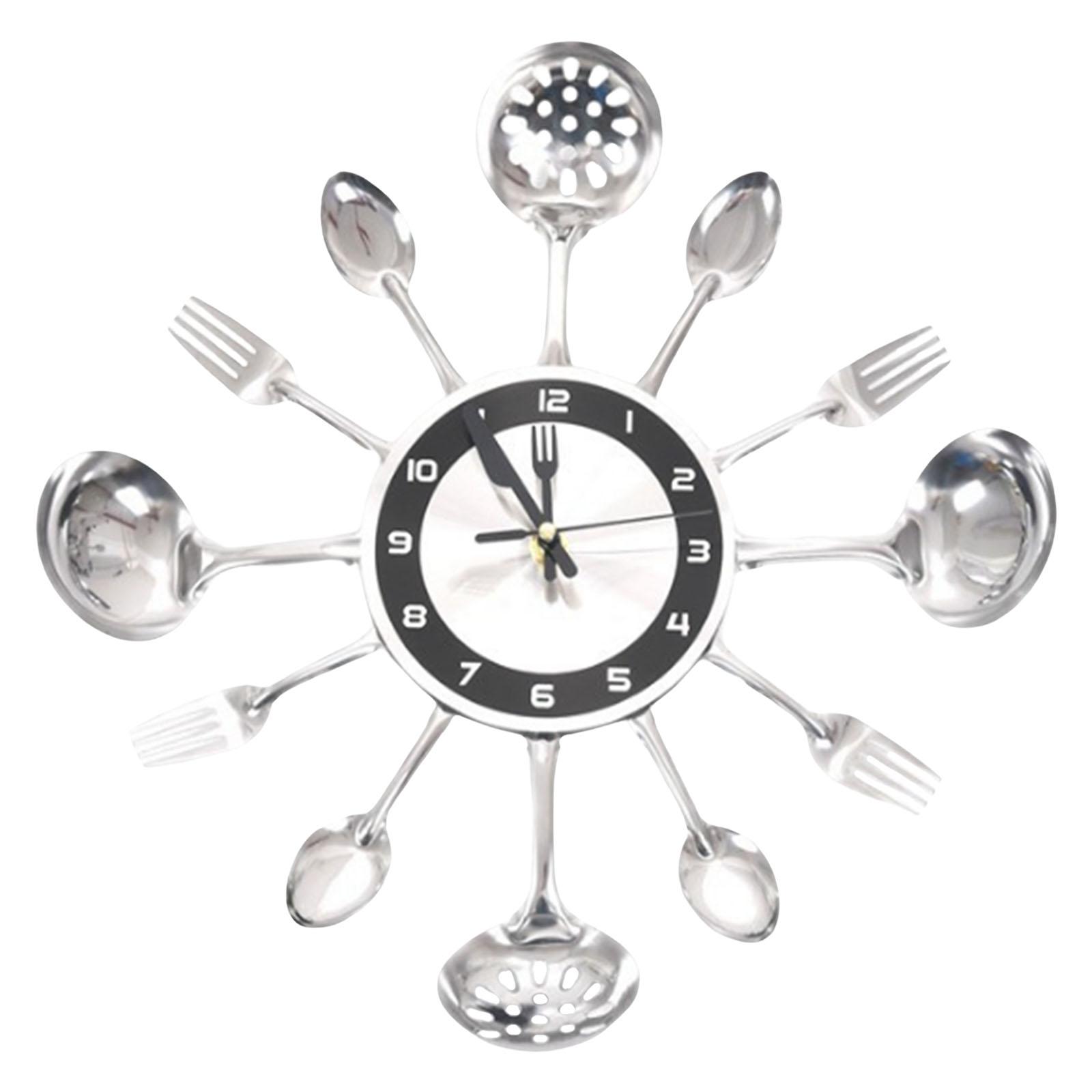 Magideal - Cubiertos Creativos, Reloj De Pared, Cubiertos, Utensilios De Cocina, Cuchara, Tenedor Para Decoración Artística