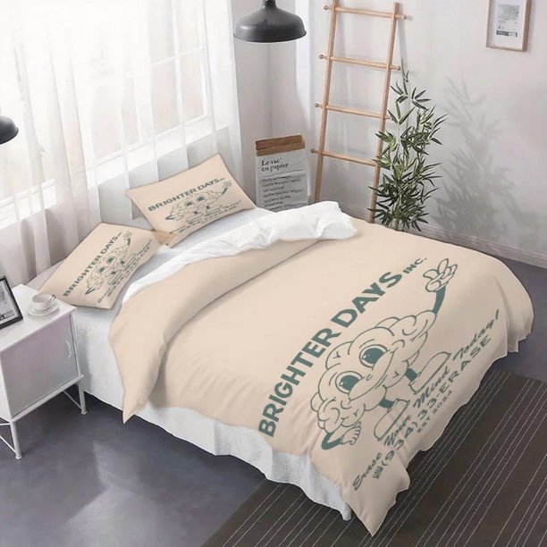 3pcs BRIGHTER DAYS Themed Duvet Cover Set - Includes Duvet Cover And Pillowcases Suitable for All Seasons