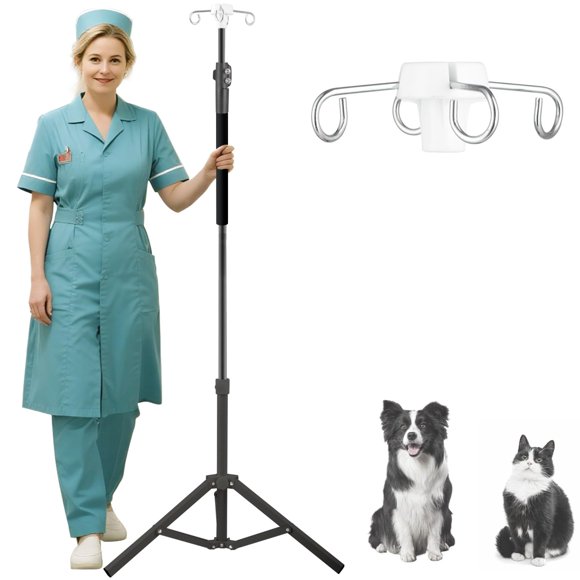 Soporte para IV Crilealym 109‑211 cm, 4 portabolsas, portátil