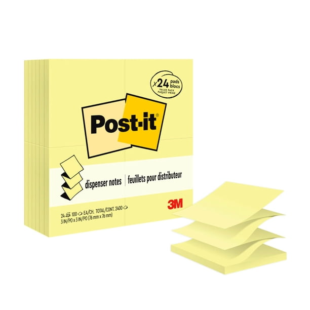 Dispensador De Notas Adhesivas Desplegables De 7 6 X 7 6 Cm 24 Blocs De Color Amarillo Canario
