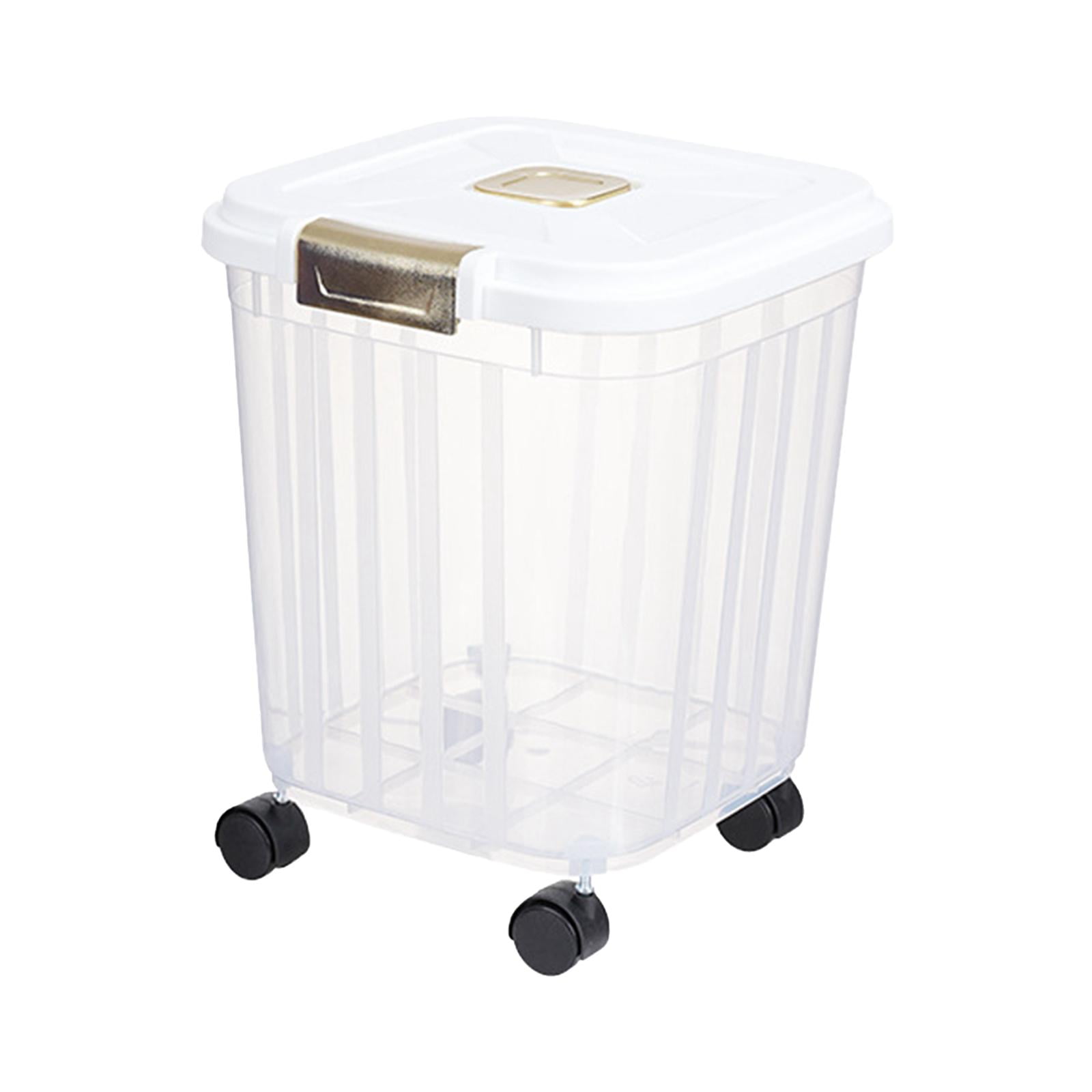 Bothyi - Contenedor De Alimentos Secos Contenedor De Alimentos Con Ruedas Para Gabinete Encimera Bocadillos Blanco 15 Kg