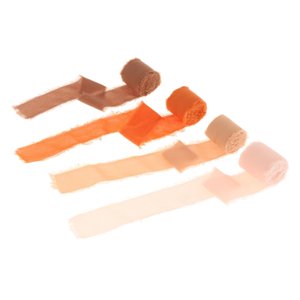Bothyi - 4 Piezas De Cinta De Seda De Gasa, 5 Yardas, Hechas A Mano Para Decoraciones, Envoltorios De Regalos, Naranja