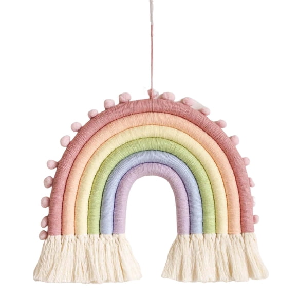 Macrame Rainbow Wall Hanging Colgante Tejido A Mano Para Decoración De Cuarto De Niños Estilo A