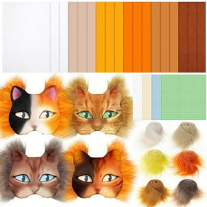 Seenelling - Kit De Materiales Para Mascarillas Therianas Hechas A Mano, Con Tela De Fieltro Y Pelo