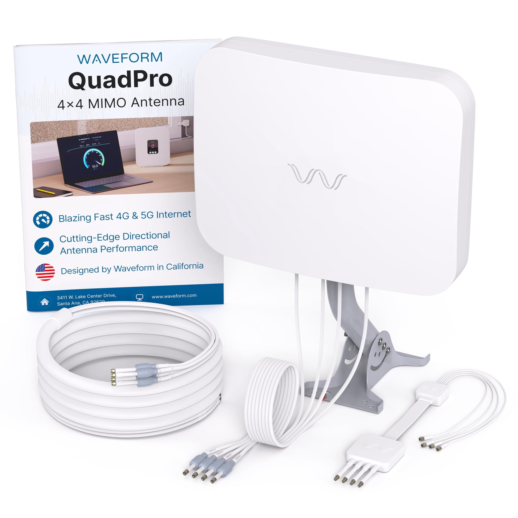 Waveform - Antena Externa Con Forma De Onda Quadpro 4x4 Mimo Para Enrutadores 4g/5g