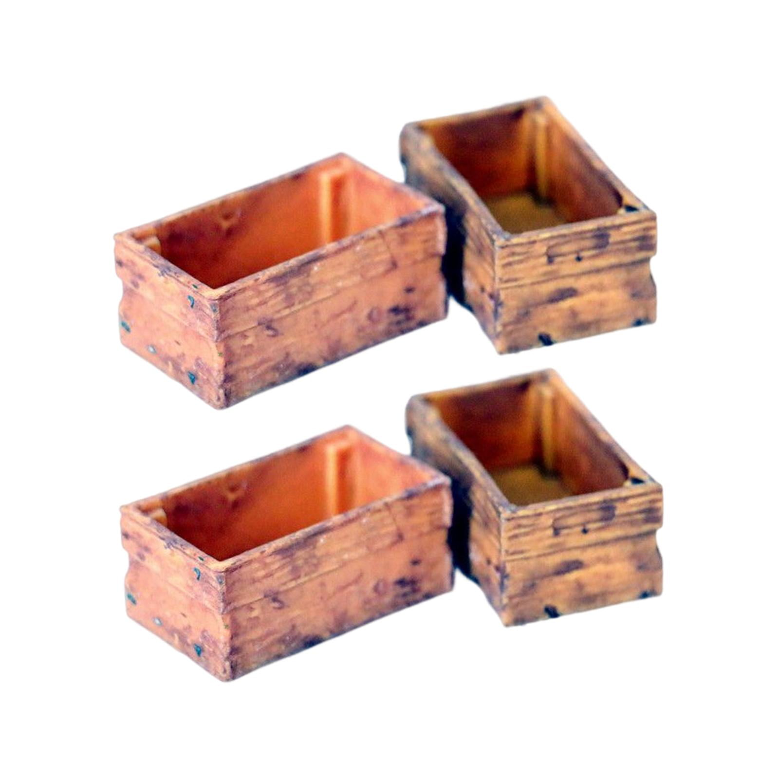 Magideal - 4 Unids 1/12 Casa De Muñecas Caja De Madera Juegos De Imaginación Muebles Juguetes Casa De Muñecas Muebles Decoración Pastelería Accesorios Marco Caso