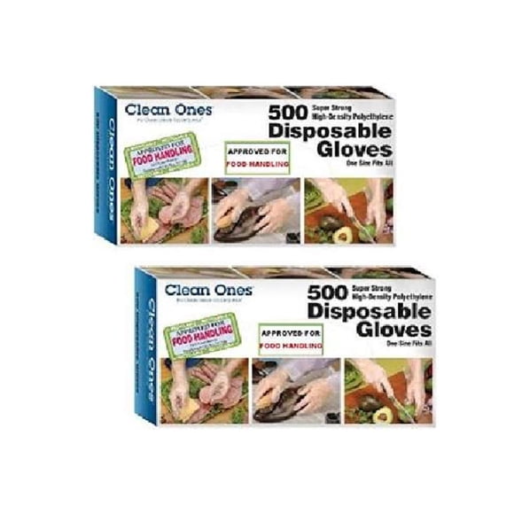 Guantes Clean Ones Descartables HDPE 500 unidades - Pack de 2