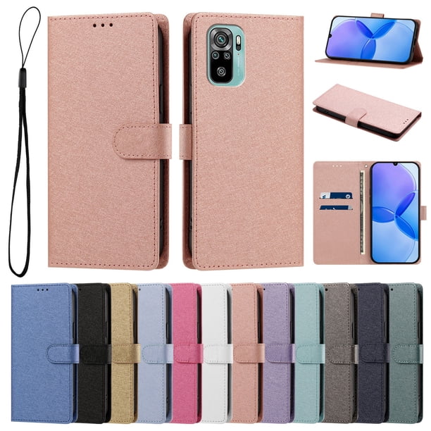 Cartera Funda para Xiaomi Redmi Note 10S 4G Carga Inalámbrica, Rosa