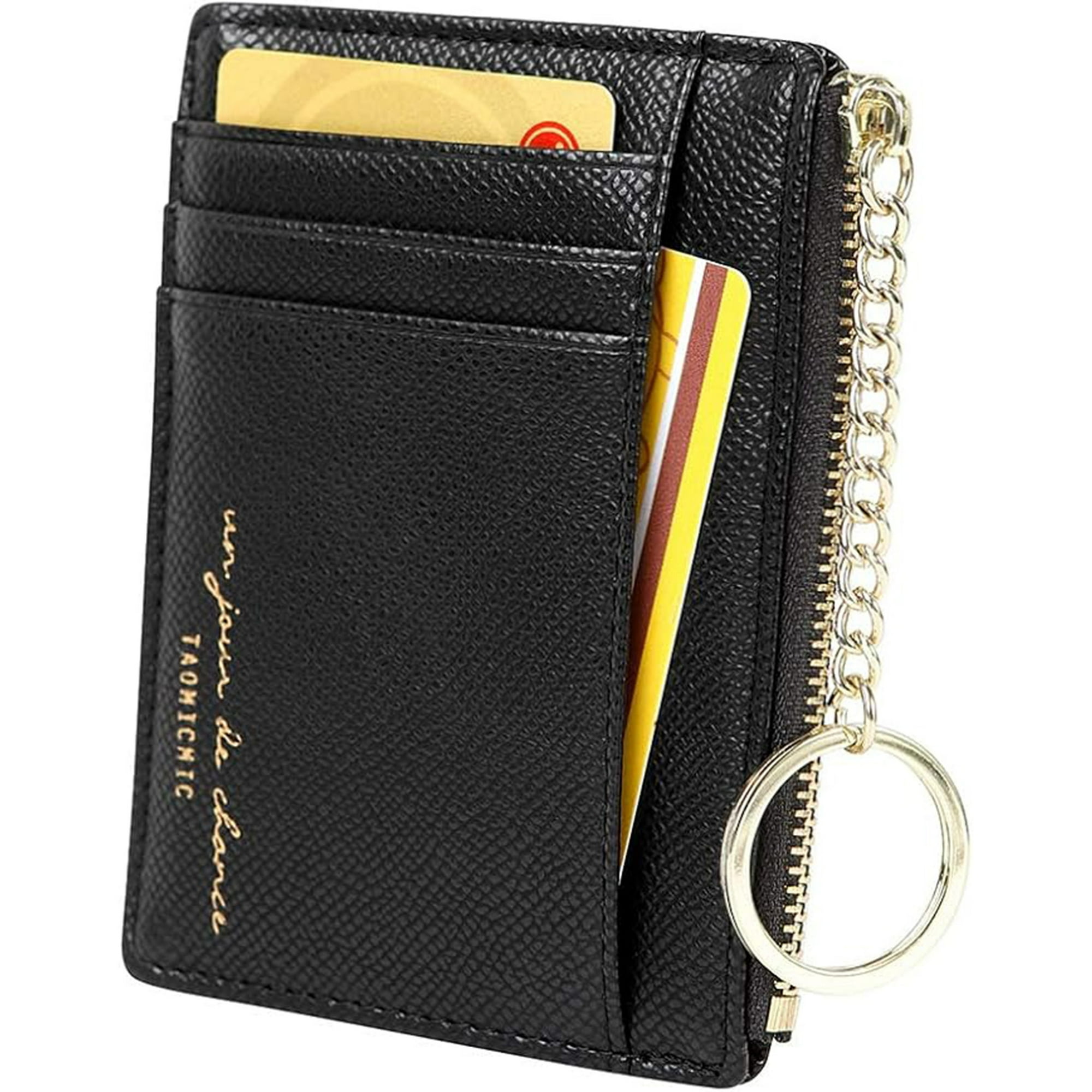 Veat00l - Bolsa De Tarjetas De Bolsillo Para 8 Tarjetas, Minimalista, Billetera De Diseño Ultradelgado, Con Llavero