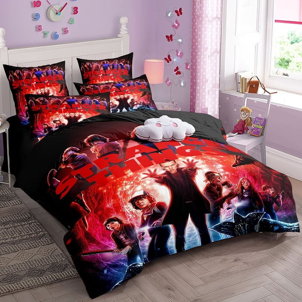 Strange Story Quilt Cover Three-Piece Set Printed Cartoon Anime Bedding
