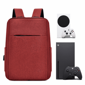 Genérico - Funda De Almacenamiento Portátil Para Mandos De Playstation 5/Ps4 Slim/Pro/Xbox Series X/S/Xbox One - Bolsa Organizadora De Viaje Duradera Con Compartimento Acolchado-Rojo