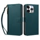thumbnail image 1 of Funda Tipo Billetera para iphone16 Pro con Soporte y Bolsillo con Cierre Verde, 1 of 1