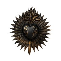 Bothyi - Sagrado Corazón Resina Decoración De La Pared Trabajo De Arte De Pared Para Sacramentos De Inauguración De La Casa Negro