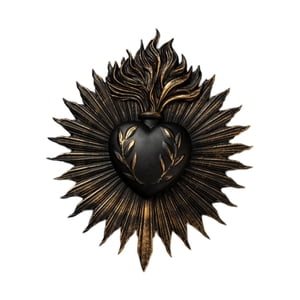 Bothyi - Sagrado Corazón Resina Decoración De La Pared Trabajo De Arte De Pared Para Sacramentos De Inauguración De La Casa Negro