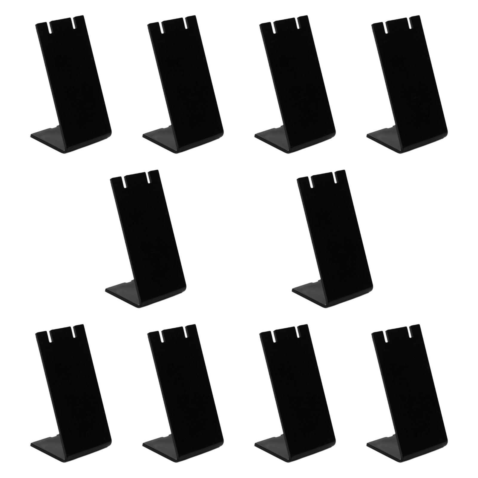Ioensy - 10 Piezas De Expositores De Acrílico Para Pendientes, Para Presentación En La Mesa De La Tienda, Color Negro