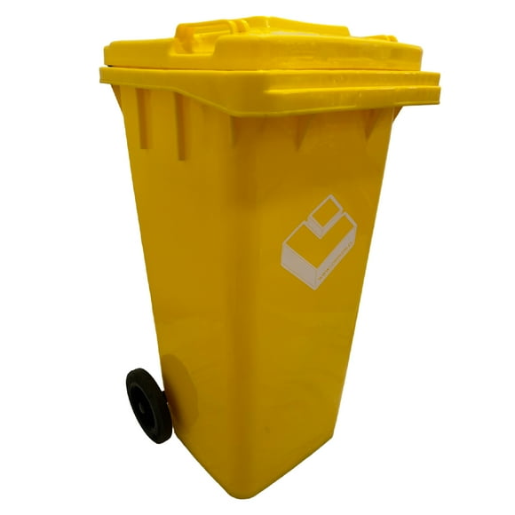 Contenedor Basurero 120 Lts Amarillo con Tapa/rueda