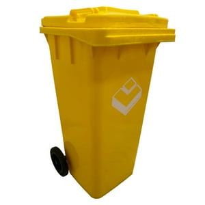 Lorenzini - Contenedor Basurero 120 Lts Amarillo Con Tapa/Rueda