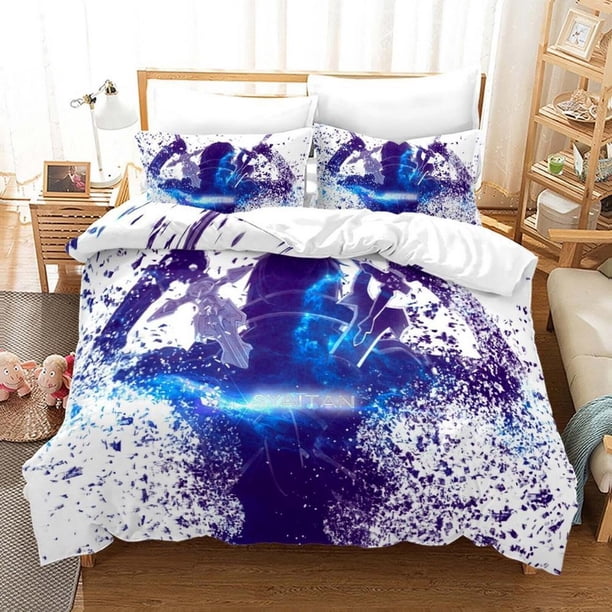 Sword Art Online Anime Quilt Duvet Cover Set Pillowcase Soft Bed Linen 3-Piece Bedding Set