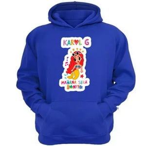Genérico - Polerón Canguro Karol G Azul Talla Xs Unisex