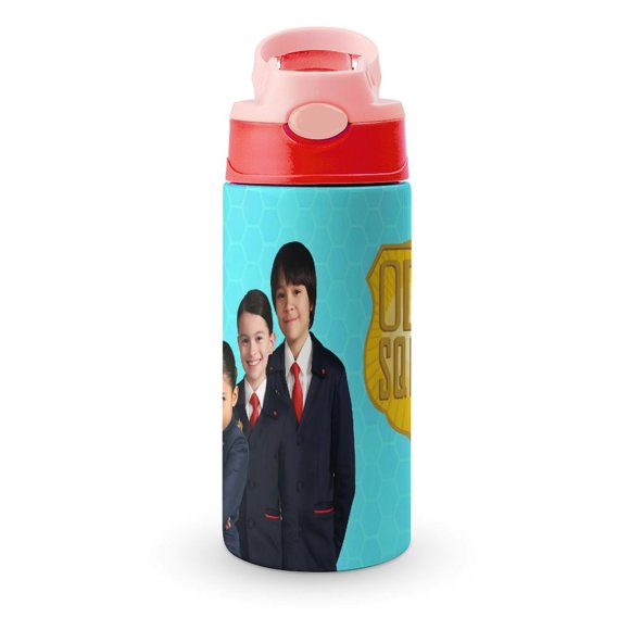 Odd SquadBotella de Agua con Tapa Pop Top de Un Toque, Acero Inoxidable, a Prueba de Fugas, para Deportes, Botella Infantil rosa 12 oz