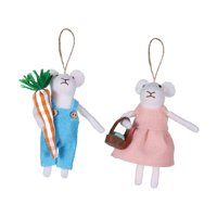 Magideal - 2 Adornos Colgantes De Ratón De Fieltro, Adornos De Ratones De Fieltro, Adornos Colgantes De Animales Bonitos Para De Navidad Para Corona, Decor