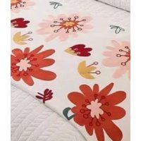 Genérico - Piecera Bordada Para Cama Sin Fundas De Cojín Diseño 5 Color Crema
