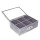 thumbnail image 2 of Caja De Te Porta Te Caja De Madera Para Te Gris 6 Divisiones, 2 of 7
