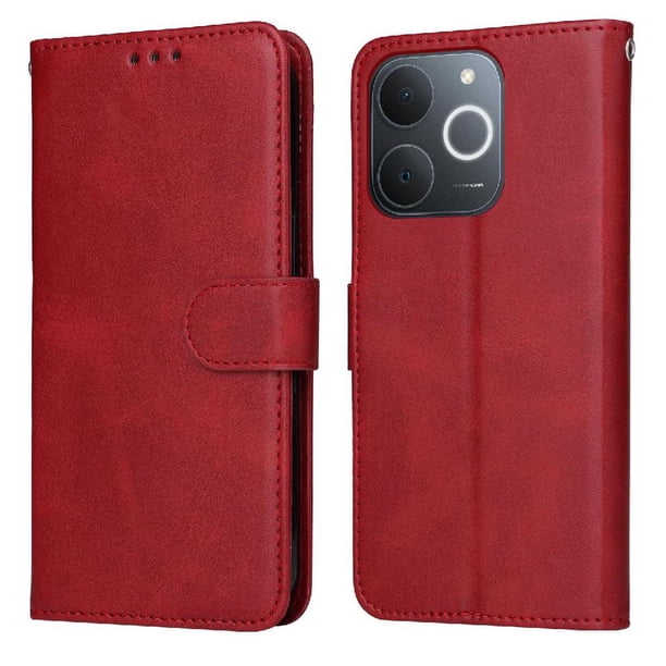 Funda Billetera para Realme Narzo 80 Lite 4G con Porta Tarjetas y Soporte Ajustable Rojo